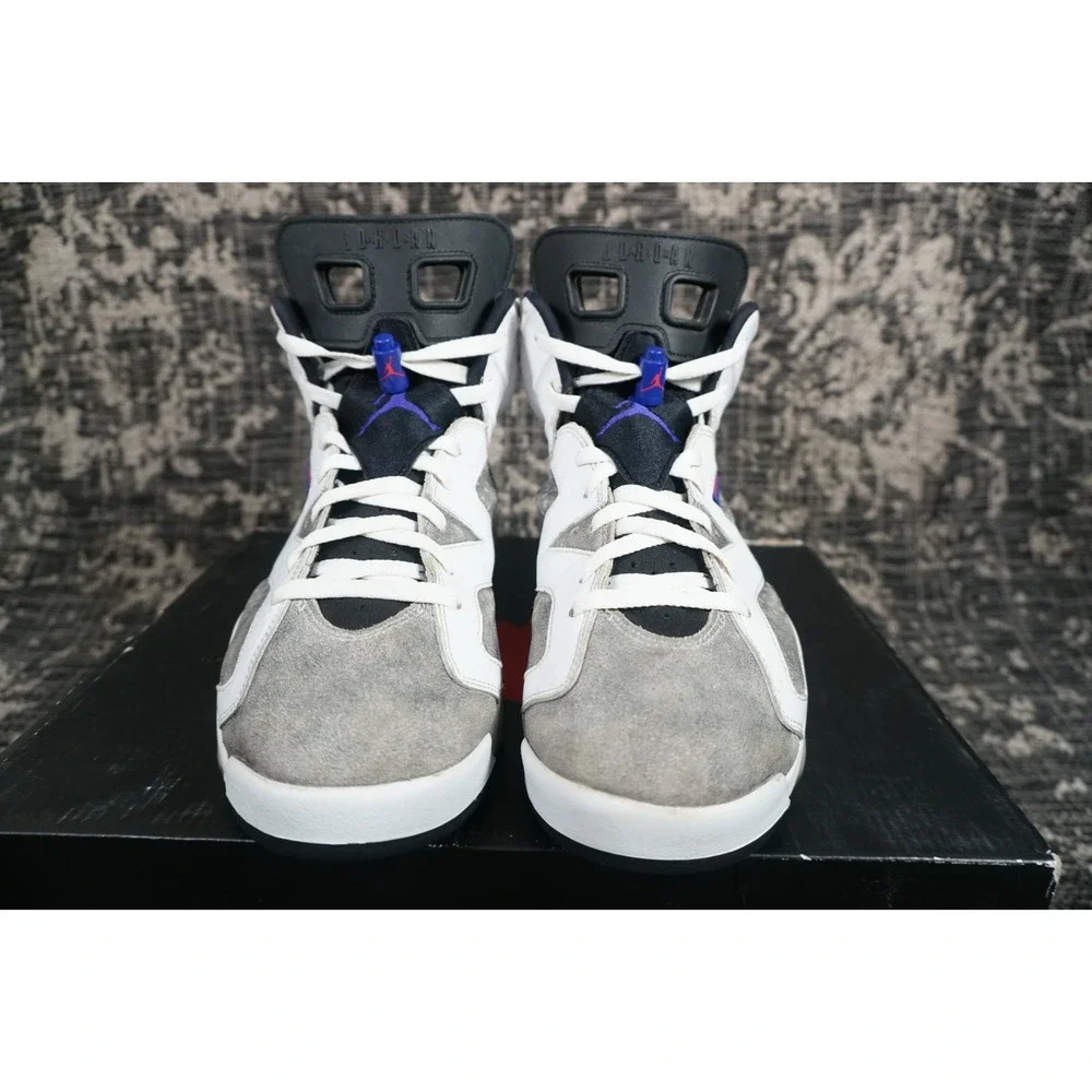 Nike Air Jordan 6 VI Retro LTR Flint White Concord Black Grey Mens Size 12 WOBOX